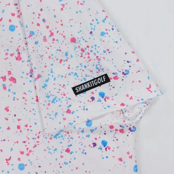 Shank It Golf Polo Men's 2XL XXL Paint Splatter Performance Stretch - Picture 4 of 16